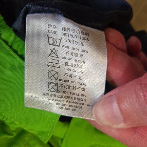 PHIBEE Kid's Lg Water/Wind Proof Breathable Polyester Snow Ski Pants Neon Green - Picture 12 of 14